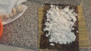 Rice on seaweed